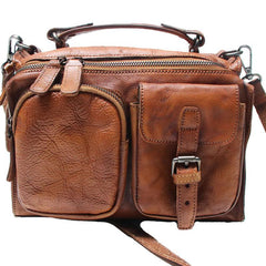 Vintage Brown Leather Mens Messenger Bag Handbag Shoulder Bag for men