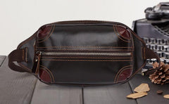 Vintage Coffee Brown LEATHER MENS FANNY PACK FOR MEN BUMBAG Vintage WAIST BAGS