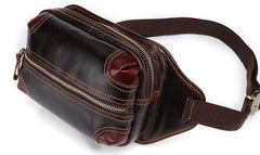Vintage Coffee Brown LEATHER MENS FANNY PACK FOR MEN BUMBAG Vintage WAIST BAGS