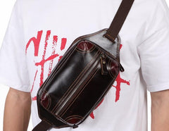 Vintage Coffee Brown LEATHER MENS FANNY PACK FOR MEN BUMBAG Vintage WAIST BAGS
