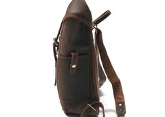 Vintage Coffee Leather Mens Backpack Travel Backpacks Laptop Backpack for men
