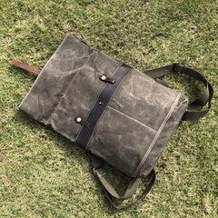 Vintage Cool Mens Waxed Canvas Backpack Canvas Backpack for Men - imessengerbags