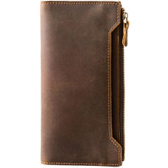 Vintage Cool Mens long Wallet Leather Wallet Long Wallet for Men - imessengerbags