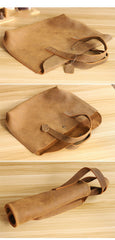 Vintage Dark Brown Mens Leather Briefcase Work Handbag Brown 15'' Computer Briefcases For Men - imessengerbags