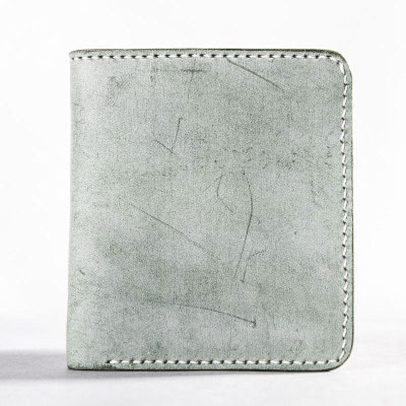 Vintage Handmade Leather Mens Small Wallet Bifold Wallet for Men - imessengerbags