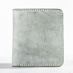 Vintage Handmade Leather Mens Small Wallet Bifold Wallet for Men - imessengerbags