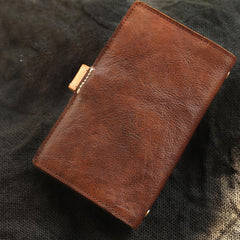 Vintage Handmade Leather Journal Notepad Brown Notebook For Men - imessengerbags
