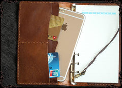 Vintage Handmade Leather Journal Notepad Brown Notebook For Men - imessengerbags