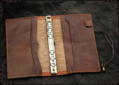 Vintage Handmade Leather Journal Notepad Brown Notebook For Men - imessengerbags