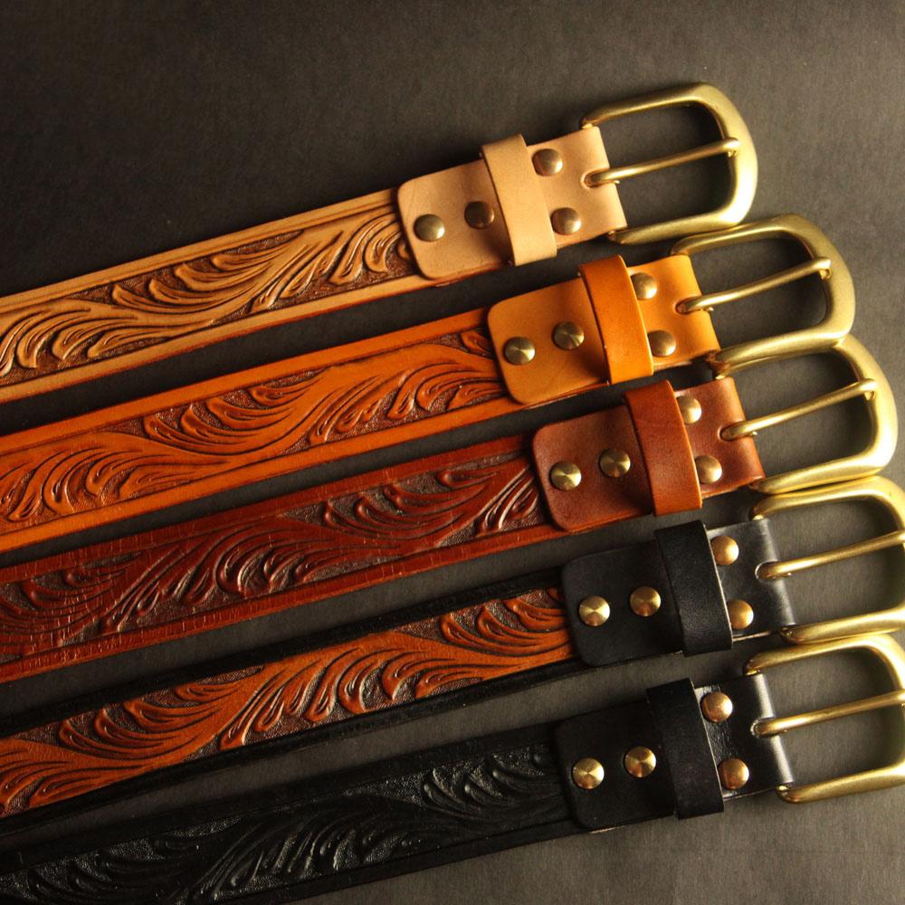 Carved leather belts shop
