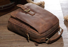 Vintage Leather Small Handbag Messenger Bag Shoulder Bag For Men - imessengerbags