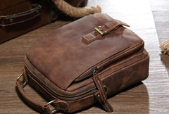 Vintage Leather Small Handbag Messenger Bag Shoulder Bag For Men - imessengerbags