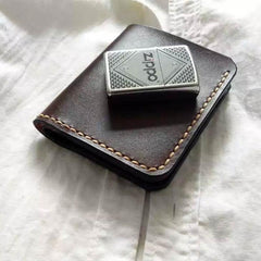 Vintage Leather Coffee Mens Small Wallet Leather Bifold Wallets for Men - imessengerbags