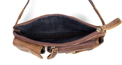 Vintage Leather Fanny Pack Mens Waist Bag Hip Pack Belt Bag Bumbag for Men - imessengerbags