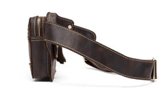 Vintage Leather Fanny Pack Mens Waist Bag Hip Pack Belt Bag Bumbag for Men - imessengerbags