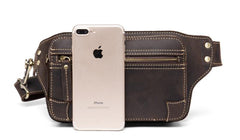 Vintage Leather Fanny Pack Mens Waist Bag Hip Pack Belt Bag Bumbag for Men - imessengerbags