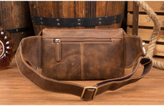 Vintage Leather Fanny Pack Mens Waist Bag Hip Pack Belt Bag Bumbag for Men - imessengerbags