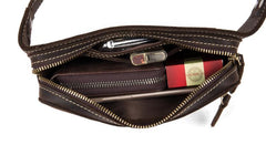 Vintage Leather Fanny Pack Mens Waist Bag Hip Pack Belt Bag Bumbag for Men - imessengerbags