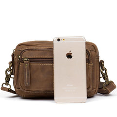 Vintage Leather Fanny Pack Mens Waist Bag Hip Pack Belt Bag Bumbag for Men - imessengerbags
