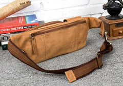 Vintage Leather Fanny Pack Mens Waist Bag Hip Pack Belt Bag Bumbag for Men - imessengerbags
