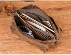 Vintage Leather Fanny Pack Mens Waist Bag Hip Pack Belt Bag Bumbag for Men - imessengerbags
