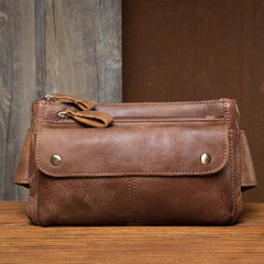 Vintage Leather Fanny Pack Mens Waist Bag Hip Pack Belt Bag Bumbag for Men - imessengerbags