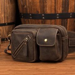 Vintage Leather Fanny Pack Mens Waist Bag Hip Pack Belt Bag Bumbag for Men