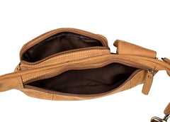 Vintage Leather Fanny Pack Mens Waist Bag Hip Pack Belt Bag Bumbag for Men - imessengerbags