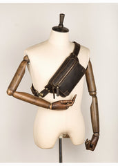 Vintage Leather Fanny Pack Mens Waist Bag Hip Pack Belt Bag Bumbag for Men - imessengerbags