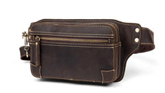 Vintage Leather Fanny Pack Mens Waist Bag Hip Pack Belt Bag Bumbag for Men - imessengerbags