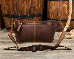 Vintage Leather Fanny Pack Mens Waist Bag Hip Pack Belt Bag Bumbag for Men - imessengerbags