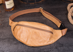 Vintage Leather Fanny Pack Mens Waist Bag Hip Pack Belt Bag Bumbag for Men