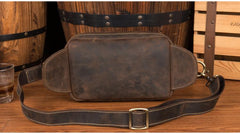 Vintage Leather Fanny Pack Mens Waist Bag Hip Pack Belt Bag Bumbag for Men