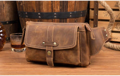 Vintage Leather Fanny Pack Mens Waist Bag Hip Pack Belt Bag Bumbag for Men - imessengerbags