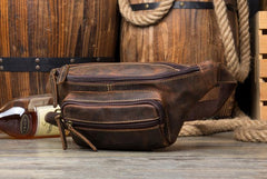 Vintage Men Leather Belt Bag Men Leather Waist Bag Mens Leather Fanny Pack Men Leather Bum Bag  