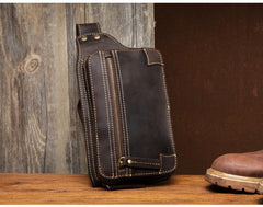 Vintage Leather Fanny Pack Mens Waist Bag Hip Pack Belt Bag Bumbag for Men - imessengerbags