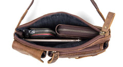 Vintage Leather Fanny Pack Mens Waist Bag Hip Pack Belt Bag Bumbag for Men - imessengerbags