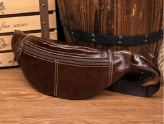 Vintage Leather Fanny Pack Mens Waist Bag Hip Pack Belt Bag Bumbag for Men - imessengerbags
