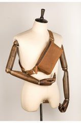 Vintage Leather Fanny Pack Mens Waist Bag Hip Pack Belt Bag Bumbag for Men - imessengerbags