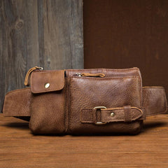Vintage Leather Fanny Pack Mens Waist Bag Hip Pack Belt Bag Bumbag for Men - imessengerbags