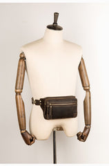 Vintage Leather Fanny Pack Mens Waist Bag Hip Pack Belt Bag Bumbag for Men - imessengerbags