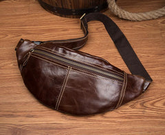 Vintage Leather Fanny Pack Mens Waist Bag Hip Pack Belt Bag Bumbag for Men - imessengerbags