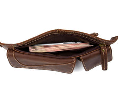 Vintage Leather Fanny Pack Mens Waist Bag Hip Pack Belt Bag Bumbag for Men - imessengerbags