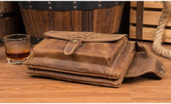Vintage Leather Fanny Pack Mens Waist Bag Hip Pack Belt Bag Bumbag for Men - imessengerbags