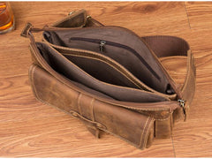 Vintage Leather Fanny Pack Mens Waist Bag Hip Pack Belt Bag Bumbag for Men - imessengerbags