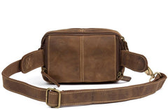 Vintage Leather Fanny Pack Mens Waist Bag Hip Pack Belt Bag Bumbag for Men - imessengerbags