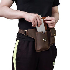 Vintage Leather Fanny Pack Mens Waist Bag Hip Pack Belt Bag for Men