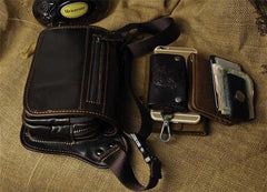 Vintage Leather Fanny Pack Mens Waist Bag Hip Pack Belt Bag for Men - imessengerbags