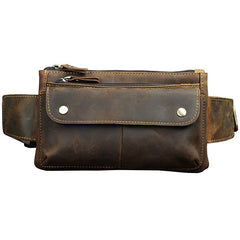 Vintage Leather Fanny Pack Mens Waist Bag Hip Pack Belt Bag for Men