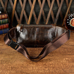 Vintage Leather Fanny Pack Mens Waist Bag Hip Pack Belt Bag for Men - imessengerbags